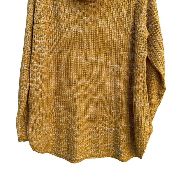 Its Our Time Mustard Yellow Womens Open Knit Cowl Neck Long Sleeve Sweater XL - Picture 7 of 10